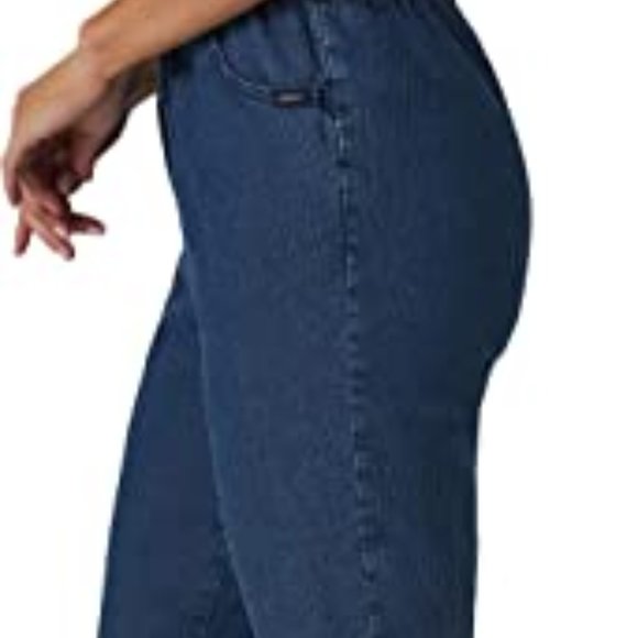 CHIC 24W Petite Womens Stretch JEANS Med. BLUE Straight Leg - Picture 9 of 9